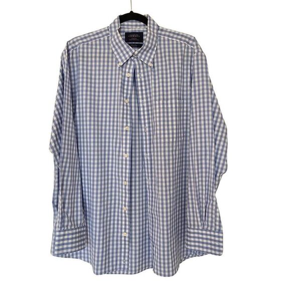 Charles Tyrwhitt Mens Classic Gingham Weekend Button Down Shirt Blue White Large - Picture 10 of 11